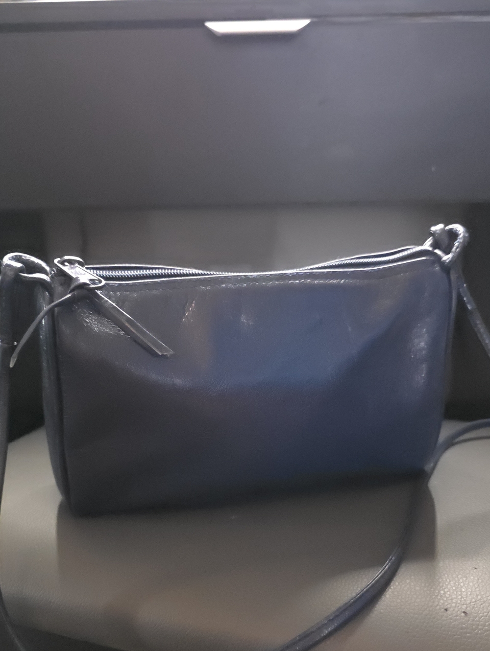 Elegant Navy Crossbody Bag with Zip Closure